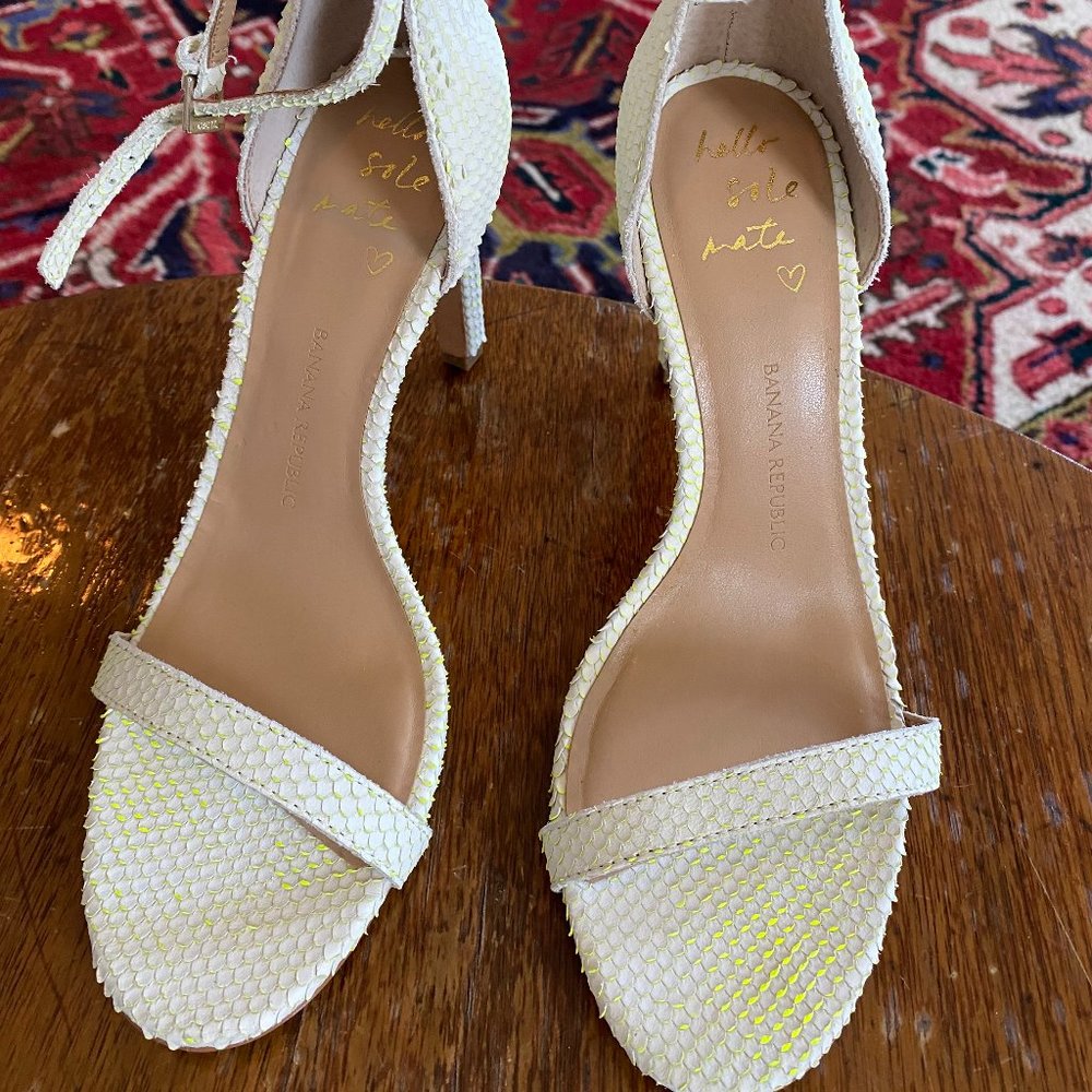 Banana Republic Strappy Stiletto Sandal Snakeskin - Size 8